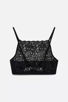 бюстгальтер-топ кружевной с закрытым декольте