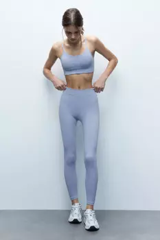 Бюстгальтер-топ спортивный бесшовный в рубчик