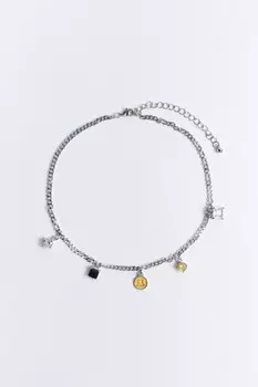 Цепочка на шею с подвесками и кристаллами