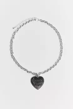 Цепочка на шею с сердцем и надписью