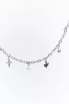 Цепочка с крупными звеньями и подвесками