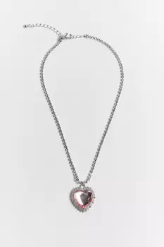 Цепочка с сердечком и стразами