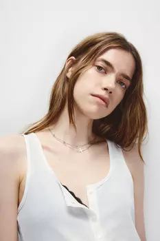 Цепочка серебристая с крестом