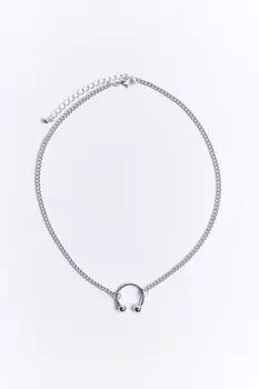 Цепочка серебристая с пирсингом