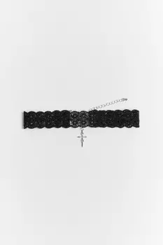 Чокер кружевной с крестом