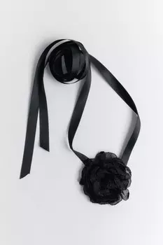 Чокер текстильный с объемным цветком