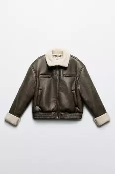 Дубленка короткая с вареным эффектом