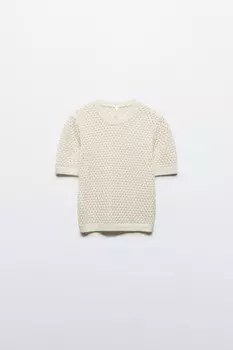 Джемпер ажурный с короткими рукавами