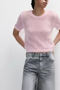 Джемпер ажурный с короткими рукавами