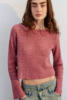 Джемпер ажурный с расклешенными рукавами