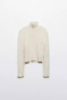 Джемпер ажурный с воротником