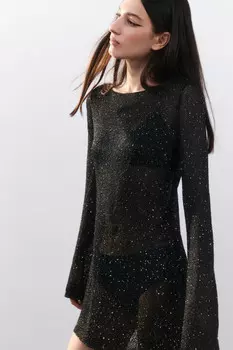 Джемпер из сетки с пайетками