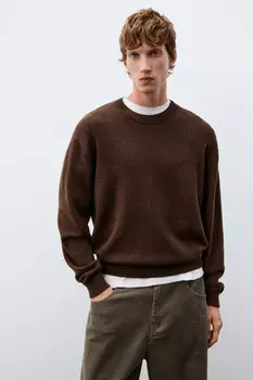 Джемпер из тонкого вязаного трикотажа