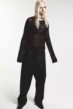 Джемпер-кроше ажурный с пайетками