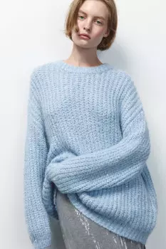 Джемпер крупной вязки с пайетками