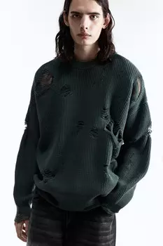 Джемпер oversize рваный в стиле гранж