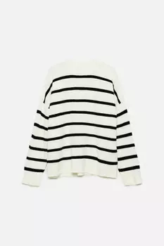 Джемпер oversize толстой вязки в полоску