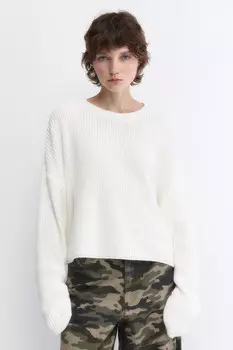 Джемпер oversize вязаный из хлопковой пряжи