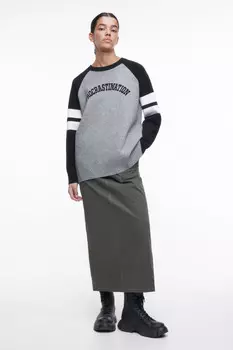 Джемпер oversize вязаный с надписью
