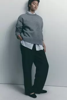 Джемпер oversize вязаный в базовых цветах