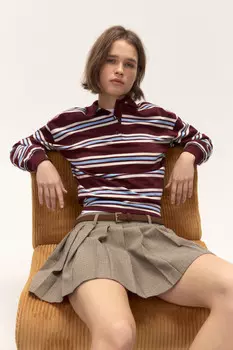 Джемпер-поло хлопковый в полоску