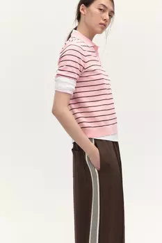 Джемпер-поло из вязаного трикотажа