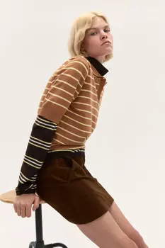 Джемпер-поло из вязаного трикотажа