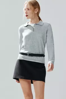 Джемпер-поло тонкой вязки