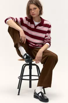 Джемпер-поло в полоску