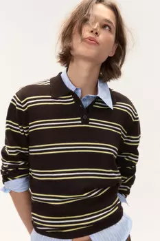 Джемпер-поло в полоску