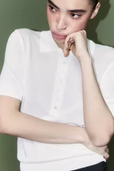 Джемпер-поло вискозный с пайетками