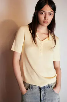 Джемпер-поло вискозный с пайетками