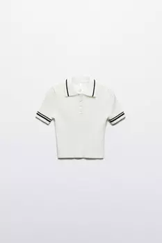 Джемпер-поло вязаный с полосками