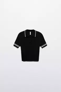 Джемпер-поло вязаный с полосками