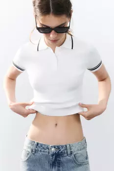 Джемпер-поло вязаный с полосками