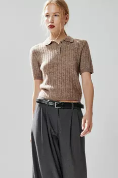 Джемпер-поло вязаный с узором