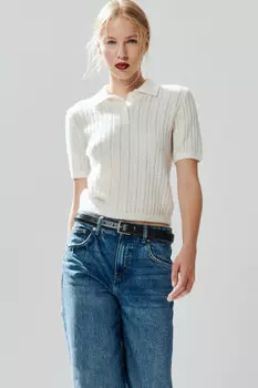 Джемпер-поло вязаный с узором