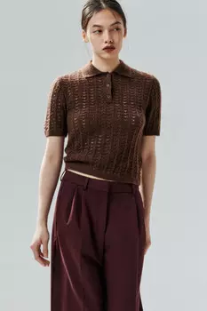 Джемпер-поло вязаный с узором