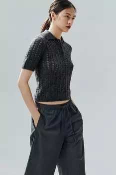 Джемпер-поло вязаный с узором