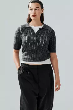 Джемпер-поло вязаный с узором