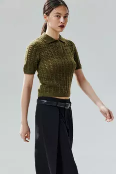 Джемпер-поло вязаный с узором