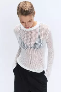 Джемпер полупрозрачный из ажурной ткани