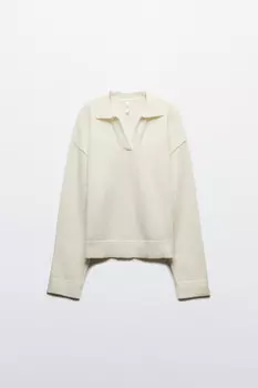 Джемпер с воротником и V-вырезом