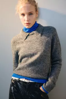 Джемпер шерстяной с отложным воротником