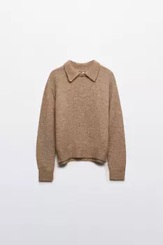 Джемпер шерстяной с отложным воротником