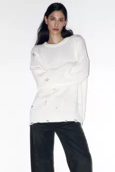 Джемпер толстой вязки рваный