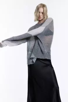 Джемпер тонкой вязки с абстрактным принтом