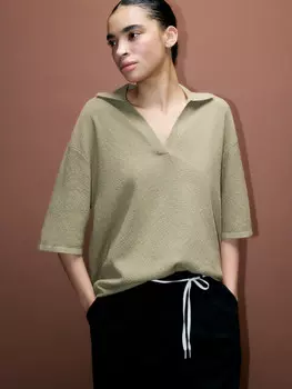 Джемпер тонкой вязки с воротником