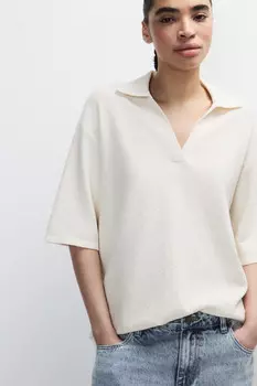 Джемпер тонкой вязки с воротником