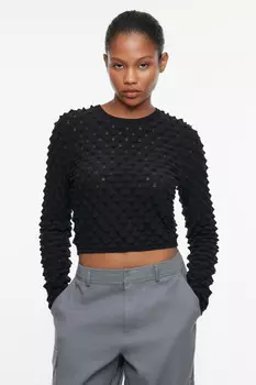 Джемпер вискозный облегающий с объемным узором